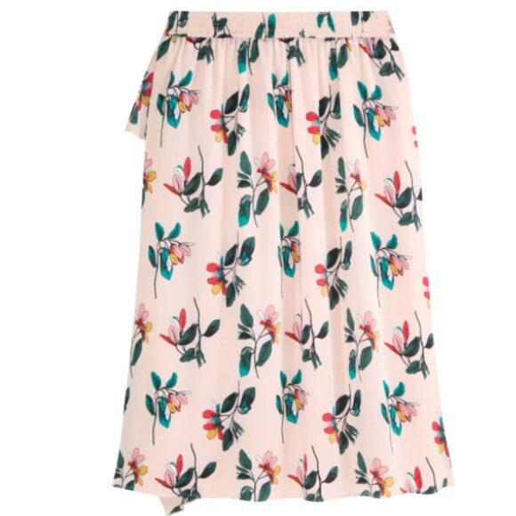 NEW Ted Baker Pull On Elastic Waist Knee Length Midi Floral Print Ruffle Skirt - Picture 6 of 6